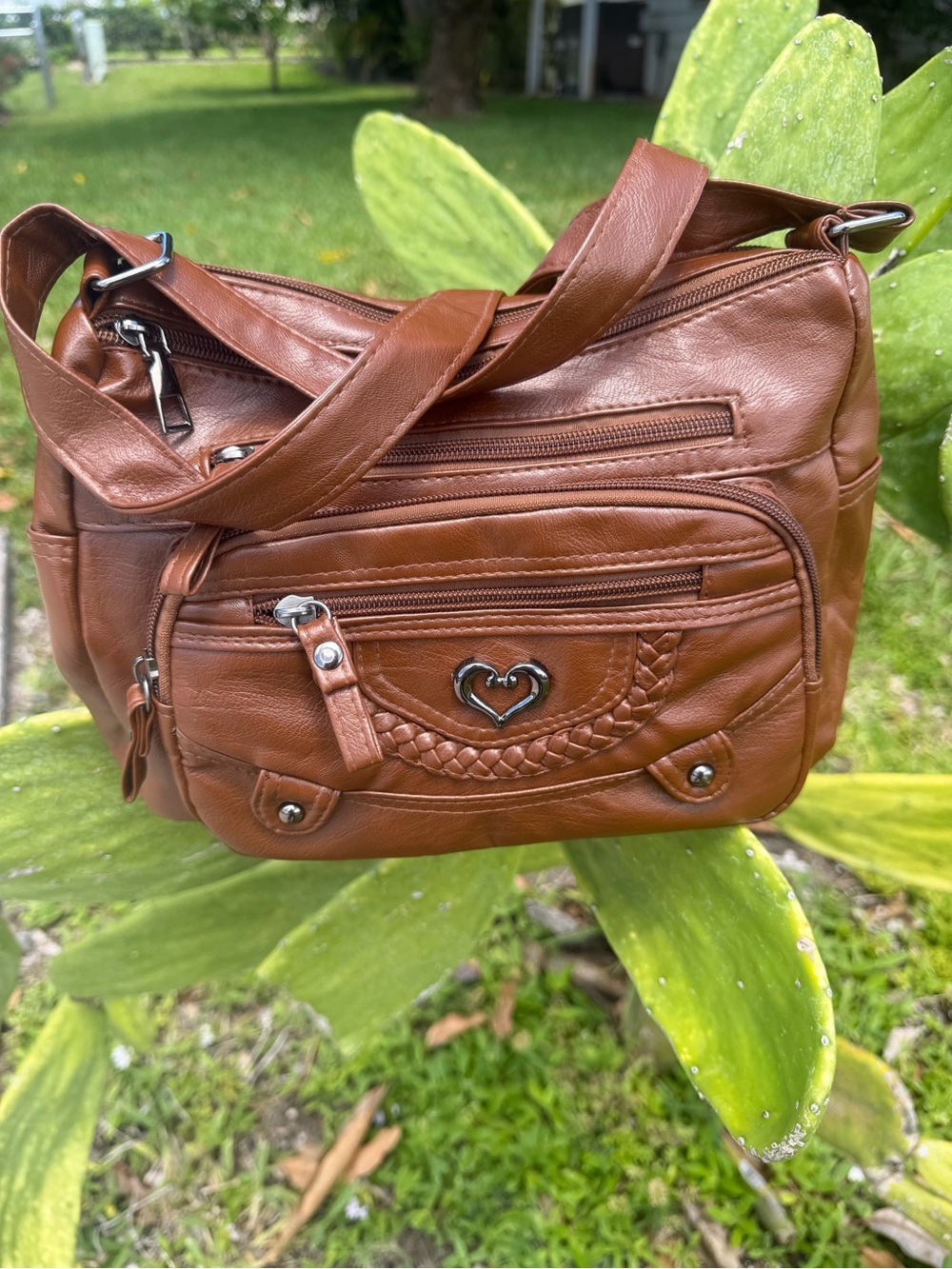 AFILE Crossbody Leather Shoulder Bag In Brown - Picture 6 of 16